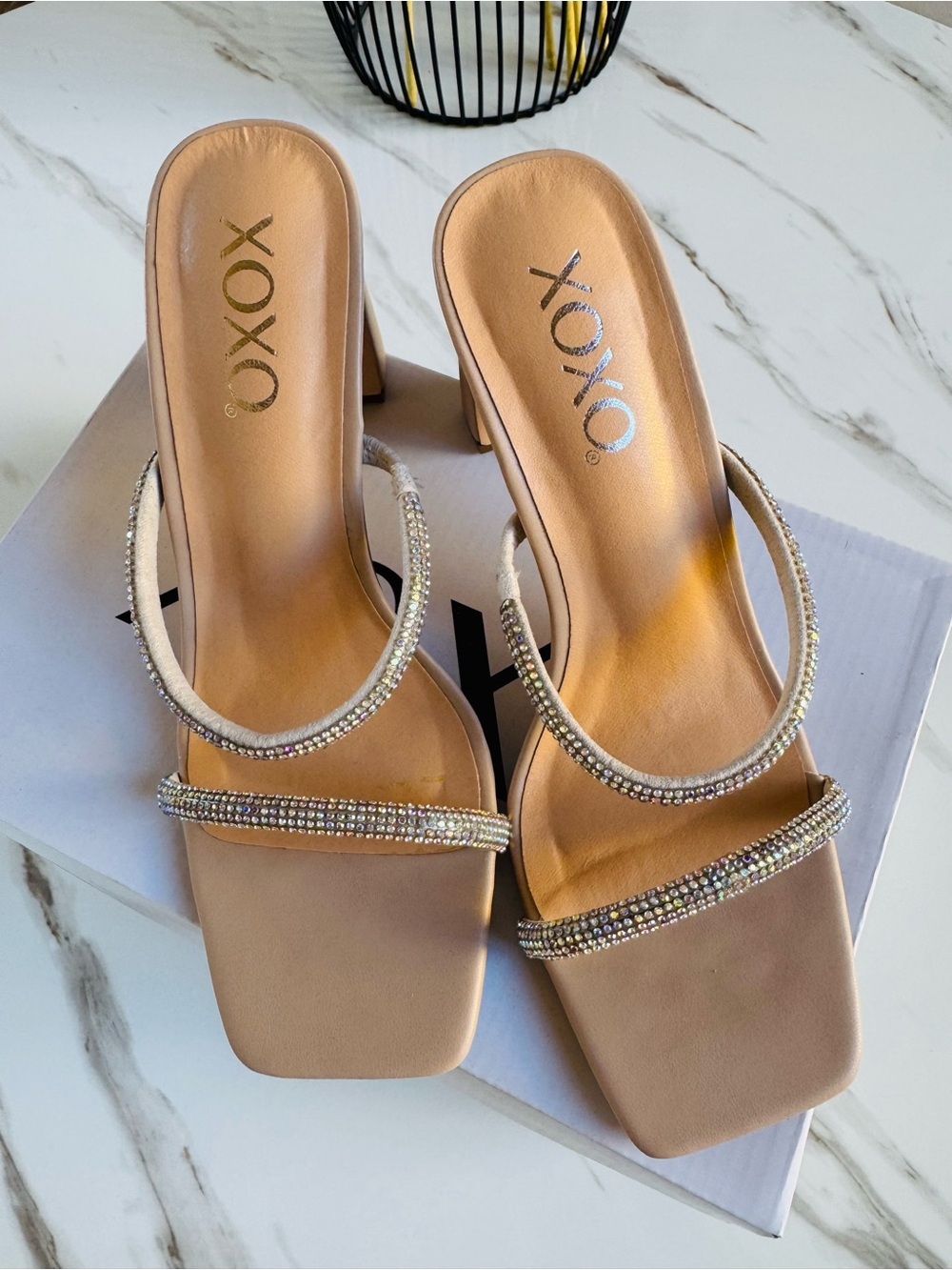 XOXO Rhinestone Heels